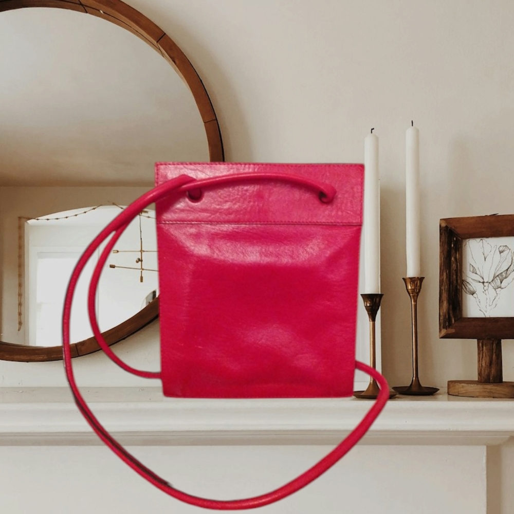 Pink Leather Crossbody Bag